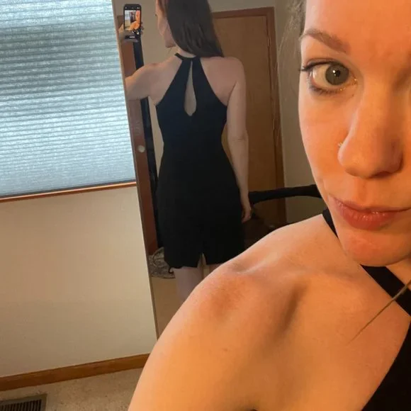 Express High Neck Lace Cutout Mini Dress - Picture 2 of 2